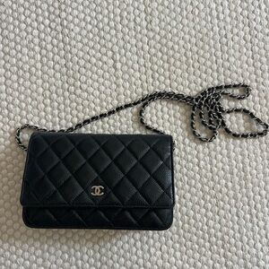Chanel Black Caviar Wallet On Chain